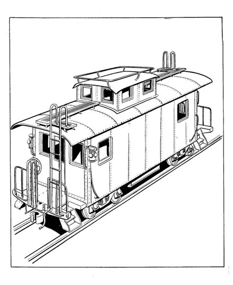 freight train  railroad coloring pages caboose coloring
