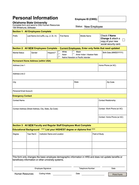 personal information form fill   sign printable  template
