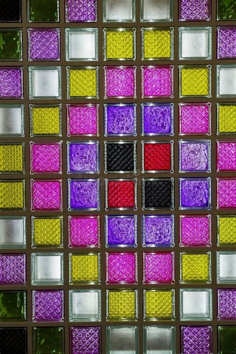 Colored Glass Blocks In The Interior Stock Image Image Of Blocks