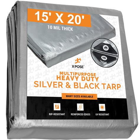 heavy duty poly tarp     mil thick waterproof uv blocking protective cover