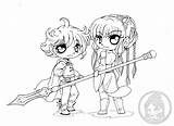Chibi Pages Elf Coloring Template sketch template