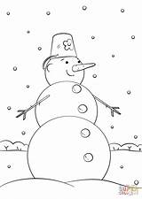 Snowman Coloring Cartoon Cute Pages Printable Drawing Getdrawings Christmas sketch template