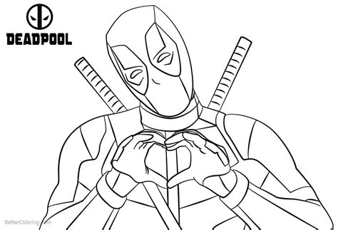 lovely deadpool coloring pages  printable coloring pages