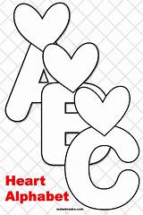 Letters Printable Alphabet Templates Valentine Letter Coloring Pages Heart Printables Teachers Week Makebreaks Applique sketch template
