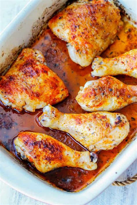 oven roasted chicken legs thighs and drumsticks eating european