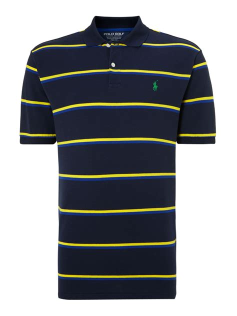 ralph lauren golf classic striped polo shirt  blue  men navy lyst