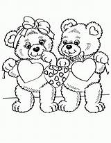 Coloring Pages Valentine Bear Teddy Choose Board Valentines sketch template