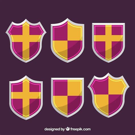 set de escudos heraldicos descargar vectores gratis