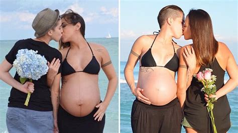 lesbian couple s side by side pregnancy photos go viral