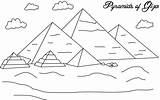 Pyramids Coloring Giza Egypt sketch template