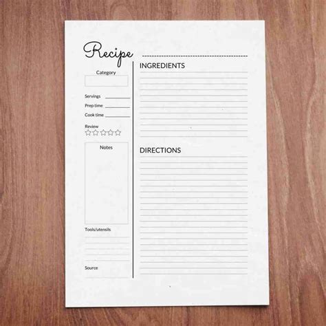printable recipe cards  pages planning calm  chaos
