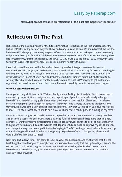 reflection     essay