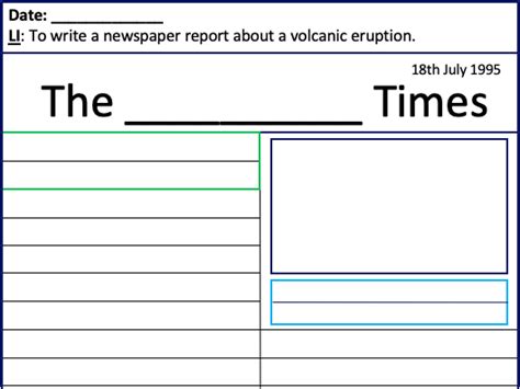 newspaper report template teaching resources