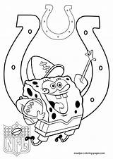 Coloring Pages Colts Indianapolis Nfl Spongebob Popular sketch template
