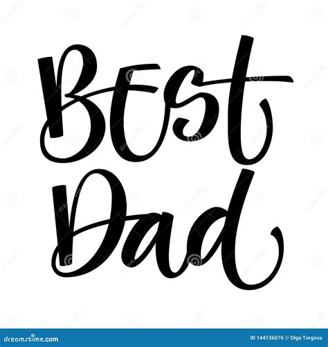 dad hand write isolated simple calligraphy stock vector