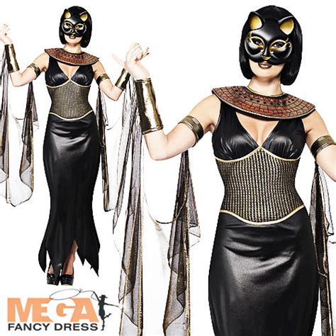 Bastet Cat Goddess Ladies Egyptian Halloween Horror Fancy Dress Womens