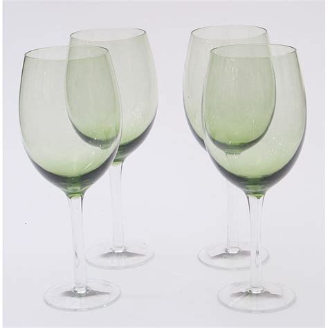 shop certified international olive green 20 oz white wine glasses set