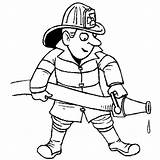Firefighter Bombero Fireman Ocupaciones Colouring Extinguishing Extinguish sketch template