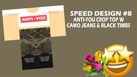 roblox speed design  anti  crop top camo pants  black timbs youtube