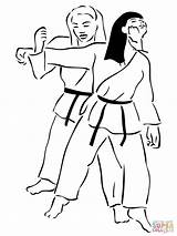 Judo Ausmalbild sketch template