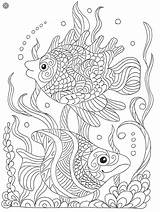 Mandalas Mandala Adultos Poissons sketch template