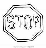 Stop Sign Coloring Doodle Color Printable Pages Hand Getcolorings Getdrawings Shutterstock sketch template