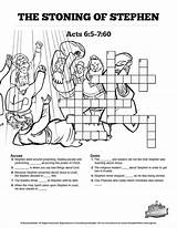 Sunday School Bible Stephen Crossword Activities Puzzles Acts Kids Story Church Stoning Coloring Search Lesson Lessons Crafts Activity Puzzle Printable sketch template