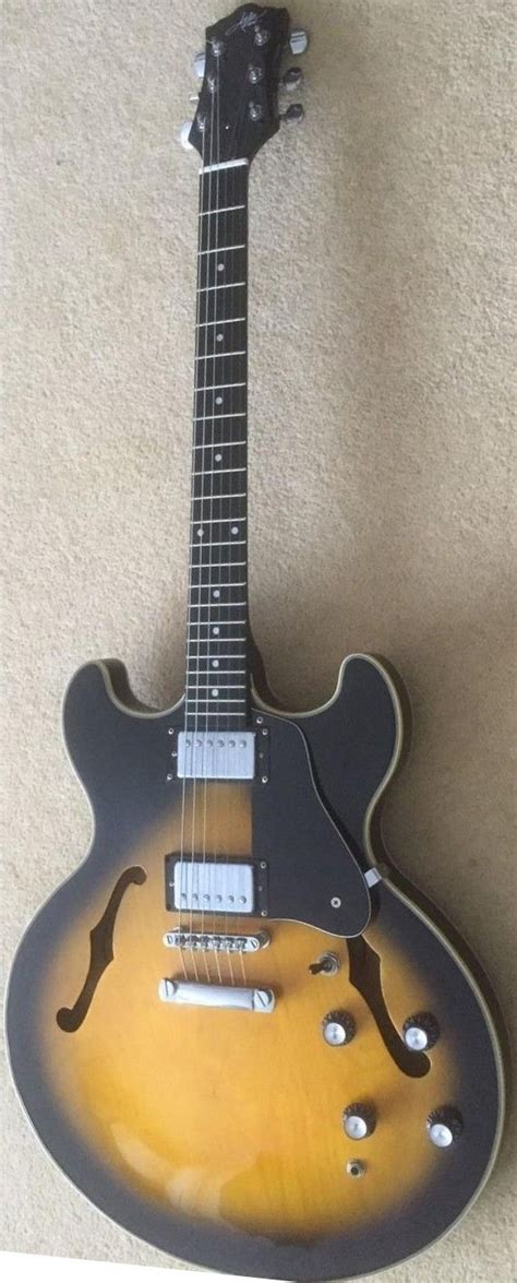aslin dane vintage sunburst hollow body guitar   apparently