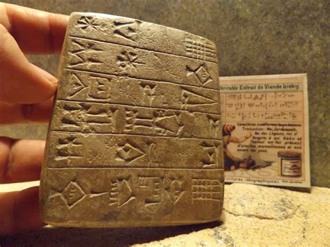 sumerian writing cuneiform tablet  gudea document replica mesopotamia