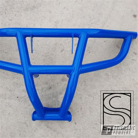 polaris rzr bumper featuring ral  traffic blue prismatic powders