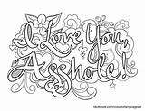 Adults Cuss Swear Mandala Cursing Curse Vulgar Naughty Pyrography Explicit Stoner Getcolorings Trippy Unique Site Meant sketch template