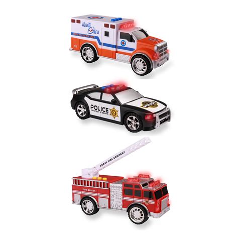 emergency vehicle toy play set  kids fire truck police car ambulanceequipped