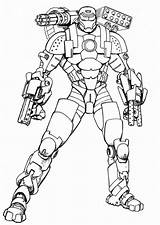Iron Man Coloring Machine War Type Netart sketch template