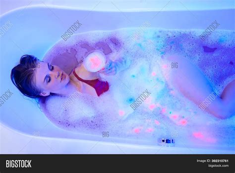 sexy woman bath neon image and photo free trial bigstock