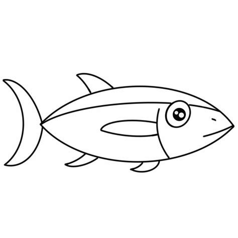 long fin fish coloring book  print