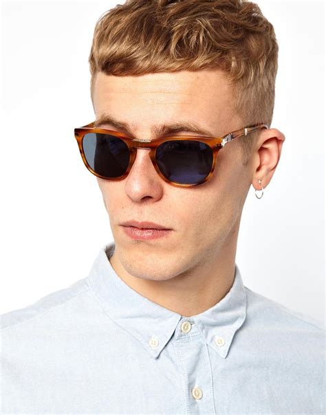 Lyst Persol Folding Wayfarer Sunglasses In Orange For Men