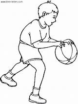 Coloring Basketball Pages Sports Boy Sherriallen Football Dribbling Gif Print sketch template