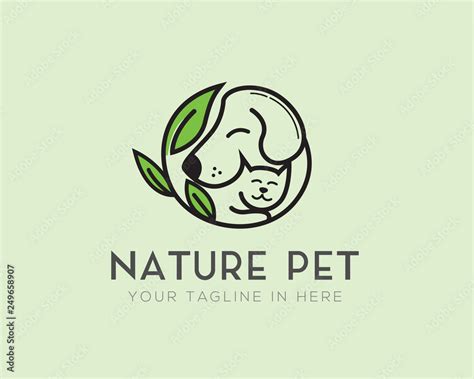 vettoriale stock circle nature pet logo design inspiration adobe stock
