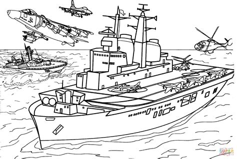 invincible class aircraft carrier coloring page  printable