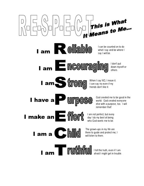 respect worksheet  kids