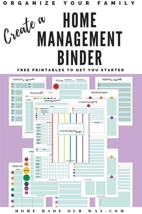 family binder printables    categories sections