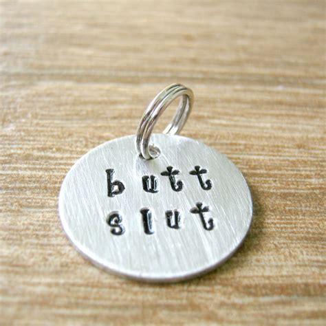 butt slut tag anal collar tag customize with your wording etsy
