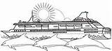 Coloring Pages Cruise Ship Netart Carnival sketch template