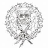 Coloring Owl Mandala Pages Mandalas Adults Adult sketch template