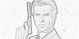 James Bond Coloring Pages Part Pierce Brosnan Filminspector Actors Actually Wanted Fill They sketch template