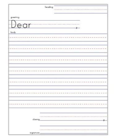 friendly letter template    printable