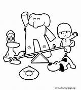 Pocoyo Coloring Pages Friends Printable Colouring Friendship Clipart His Cartoons Para Print Colorear Sheet Color Kids Library Popular Fun Pato sketch template
