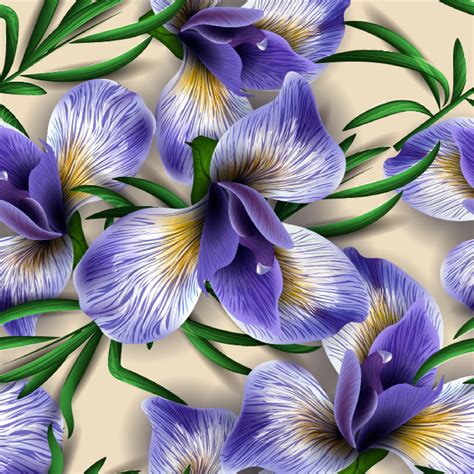 seamless pattern iris flowers patterns  creative market