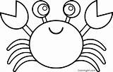Crab Coloring Pages Cartoon sketch template
