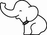 Elephant Outline Clipart Cute Cliparts Library Drawing Easy Baby Clip sketch template